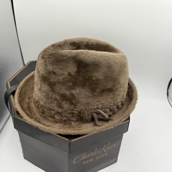 Vintage Charles Knox The Imperial Stetson Monarch Hazel Fedora hat size 7 1/8 - Picture 2 of 13